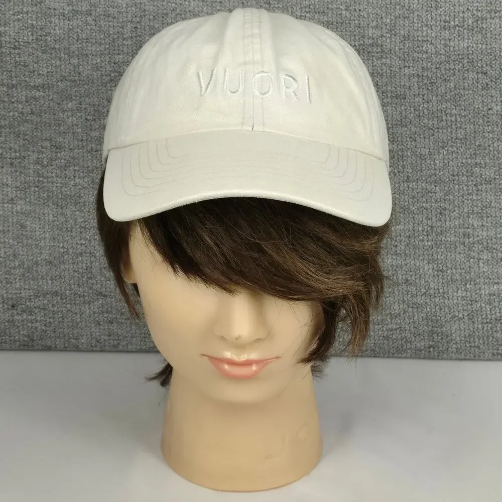 VUORI WOMEN’S BASEBALL DAD CAP – CREAM / WHITE – 100% COTTON – ADJUSTABLE STRAP